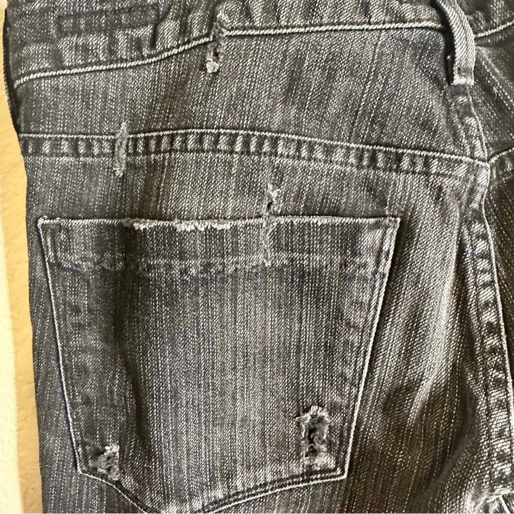 Agolde Jeans Chloe Low Rise Slim Liverpool Black Denim Distressed Size 29‎